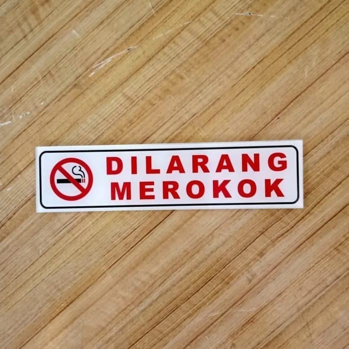 

SIGN AKRILIK K3 RAMBU SAFETY DILARANG MEROKOK UK 5X20CM