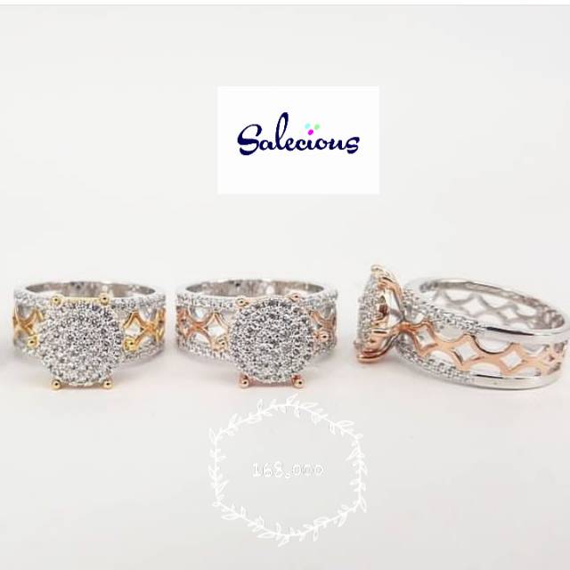 Cincin lapis emas zircon italy