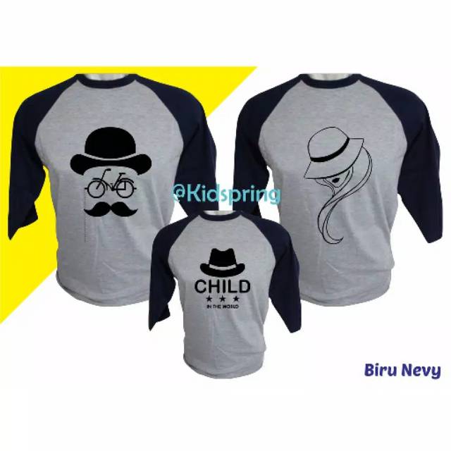 Kaos keluarga family Couple ayah ibu anak kaka adik/HD Termurah kaos raglan 03