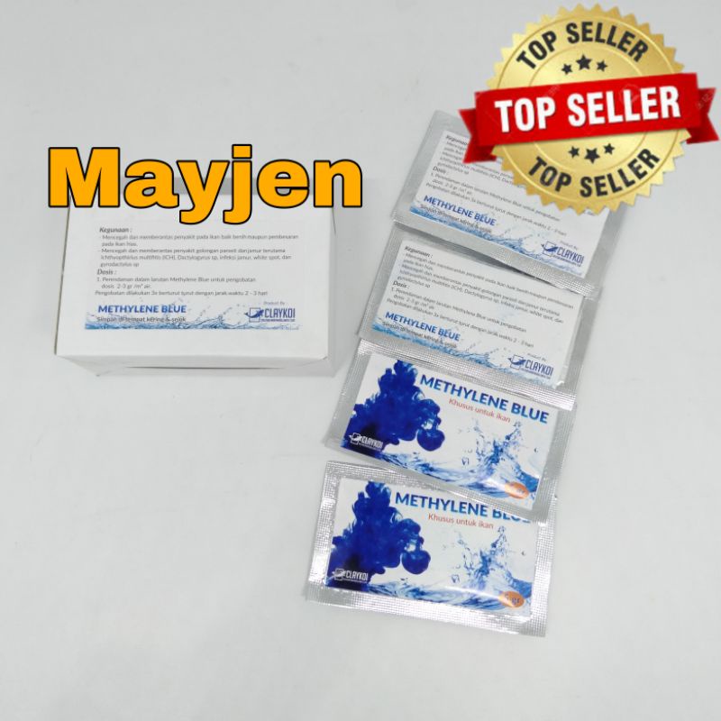 Obat Jamur Ikan Hias Koi Methylene Blue Sachet / Obat Biru Jamur Ikan