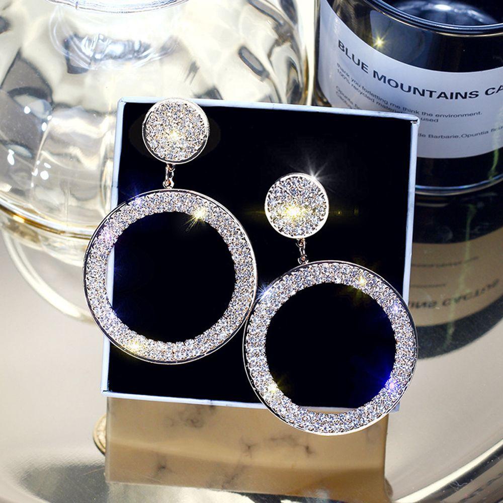 Needway Anting Perhiasan Berlian Imitasi Kristal Drop Earrings