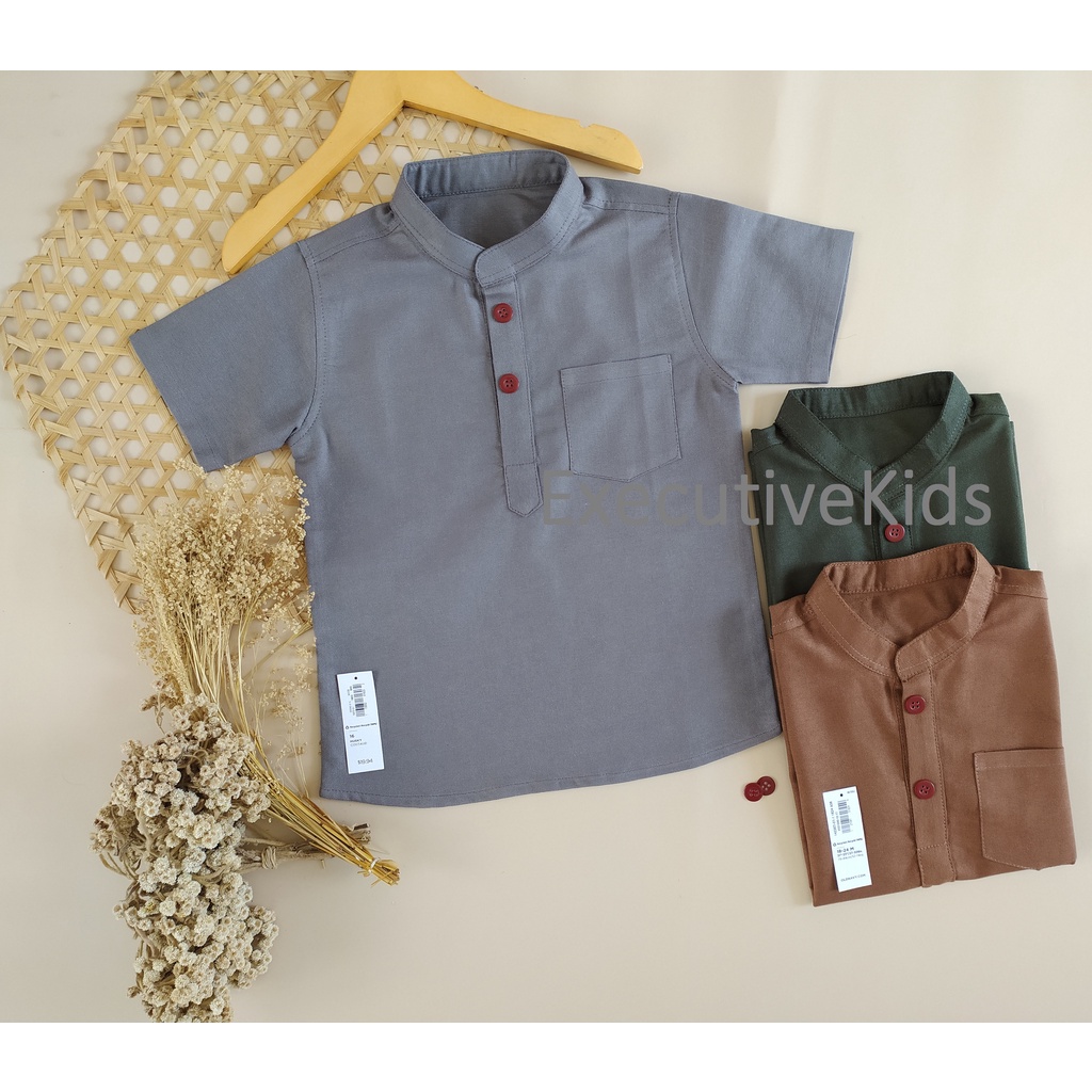 Kemeja Anak Kemeja Koko Anak Mandarin Usia 2-6 Tahun Material Original Linen