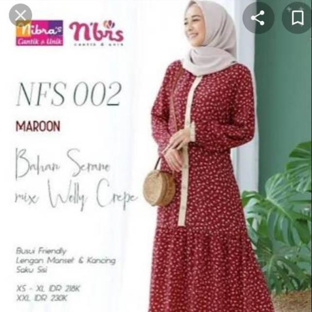 NFS 002 maroon dan choklat hijau