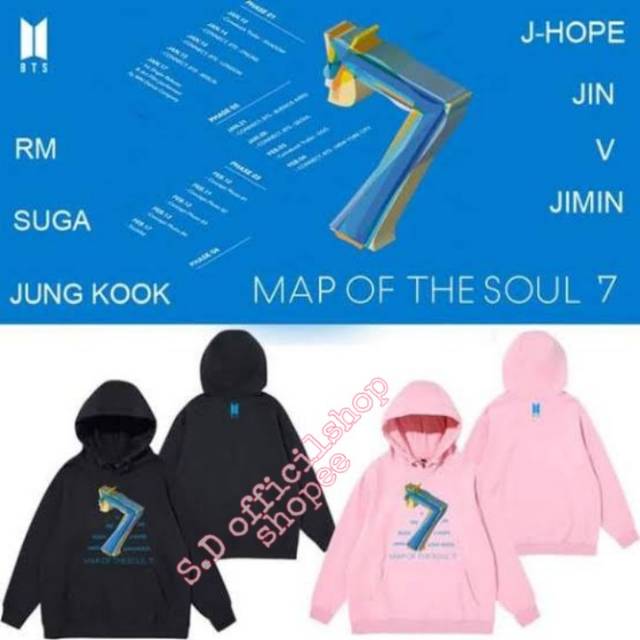 (COD)  jaket hoodie jumper kpop Bangtan map of the soul 7 3D