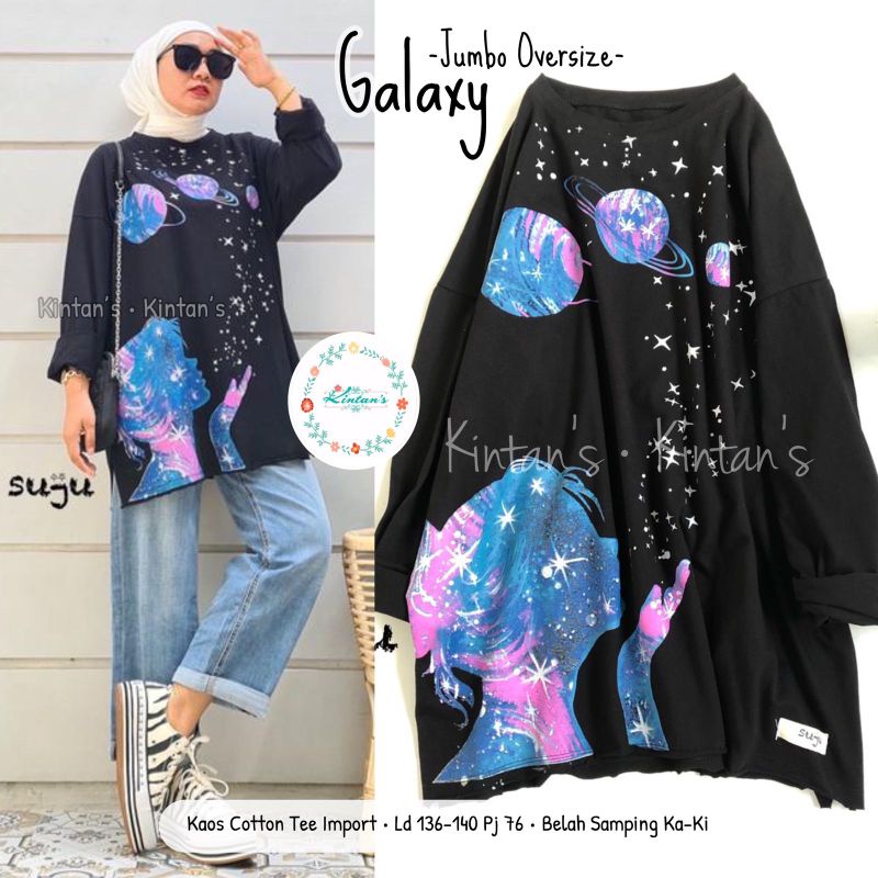 GALAXY JUMBO OVERSIZE BY KINTANS (OVERSIZE WANITA) Blouse jumbo muslimah modern