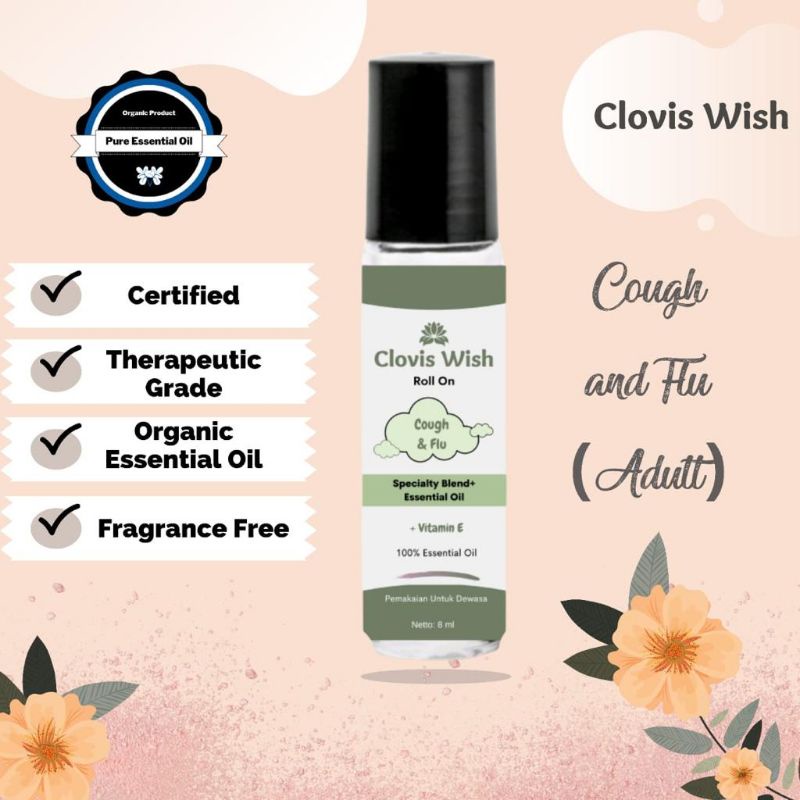 Clovis Wish Cough Flu Batuk Pilek Flu Membuat Relax Roll On Minyak Oles Essential Dewasa
