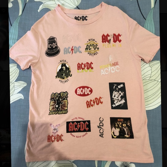 Pull&Bear Pink Tshirt ACDC