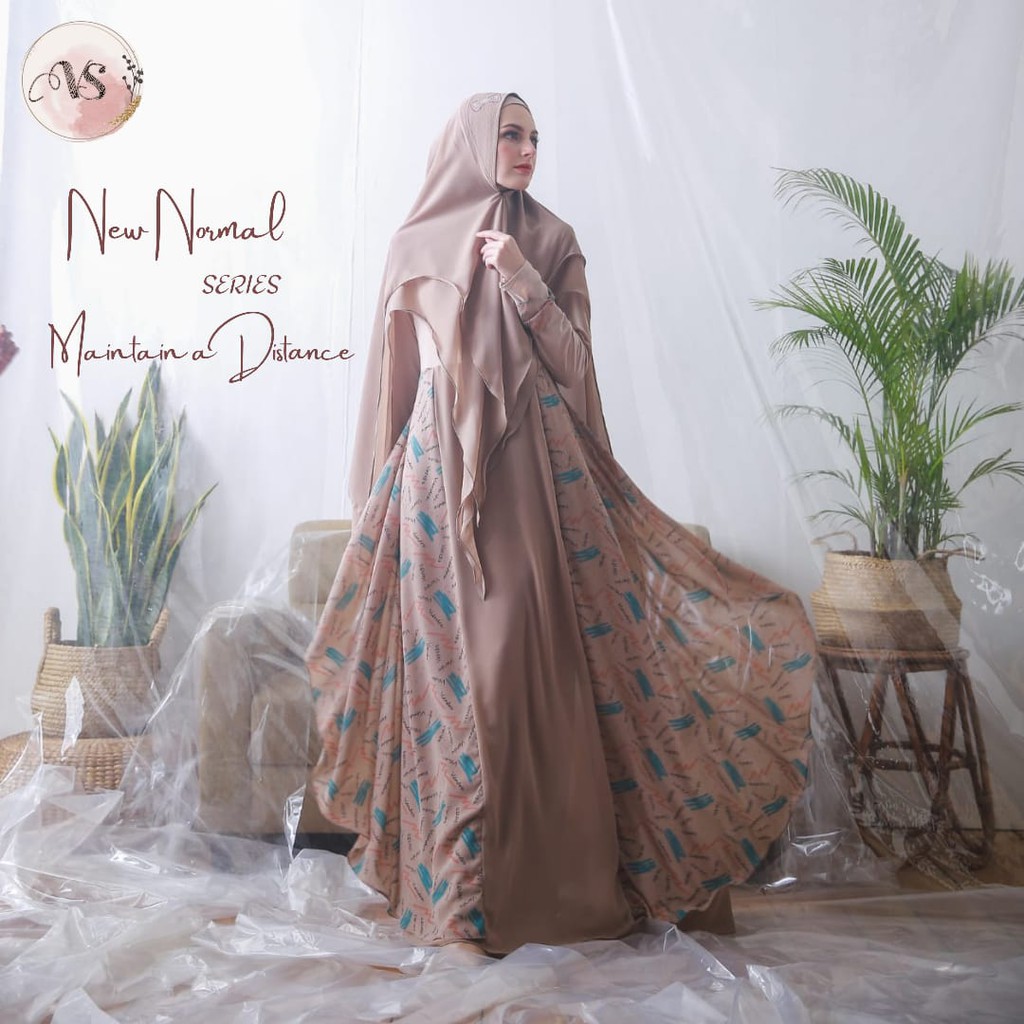 [ FREE HIJAB ] Gamis Set+ Niqab New Normal by Viendra