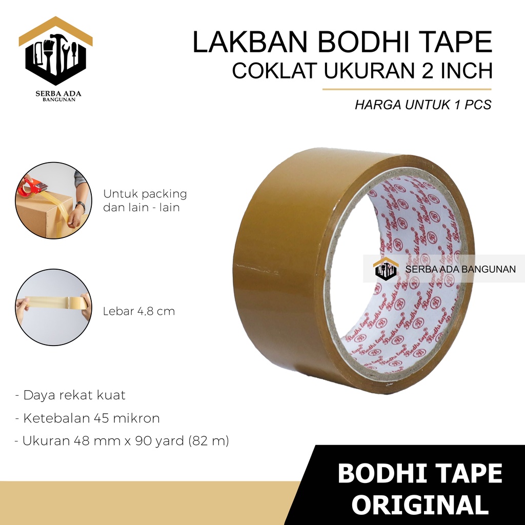 LAKBAN BODY TAPE BENING COKLAT TRANSPARAN 2 INCH TEBAL / PLASTER SOLATIP ISOLASI LEM