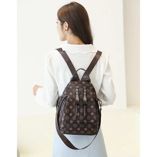 Tas Ransel Wanita kulit  PU Murah Import Kekinian Backpack Wanita Korea Style Original Terbaru Kuliah Sekolah Azgalery T262