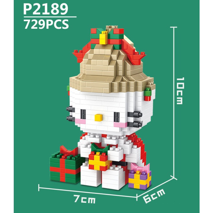 Merry Christmas Mini building Blocks Mainan Cinnamoroll HelloKitty Nano Block Lucu Untuk Hadiah Anak