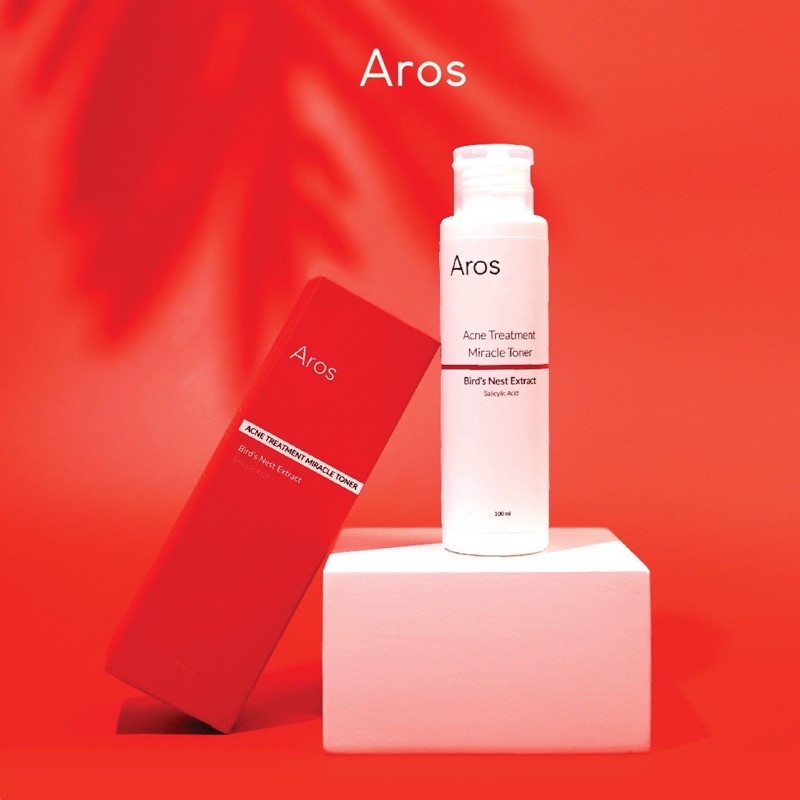 AROS Acne Treatment Miracle Toner Indonesia / Facial Wash Essence Serum Day Night Cream Mask Paket