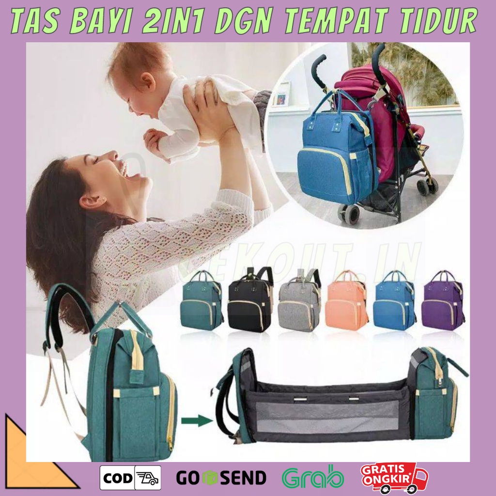 TAS BAYI MULTIFUNGSI TEMPAT TIDUR/ TAS BAYI LIPAT/ TAS BAYI 2IN1 DENGAN TEMPAT TIDUR/ TAS DIAPER BAYI LIPAT