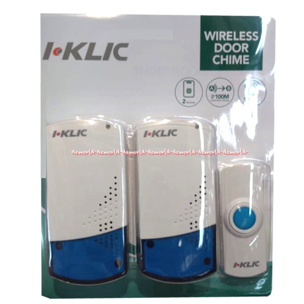 Moztec Wireless Door  Chime 2 Receivers Bel Tanpa Kabel 2 Pcs