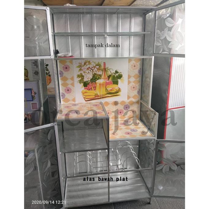 Lemari rak piring 2 pintu aluminium