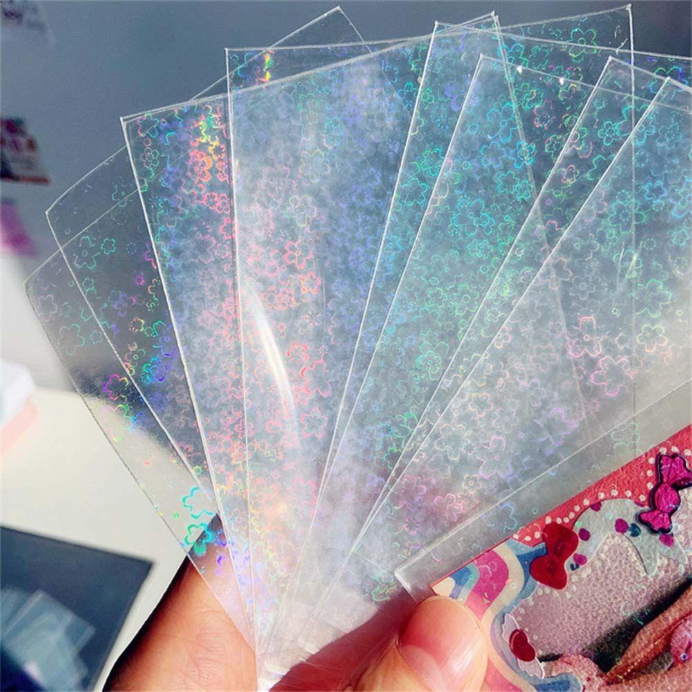 Lanfy 10pcs Cover Pelindung Kartu Laser Holografik Transparan