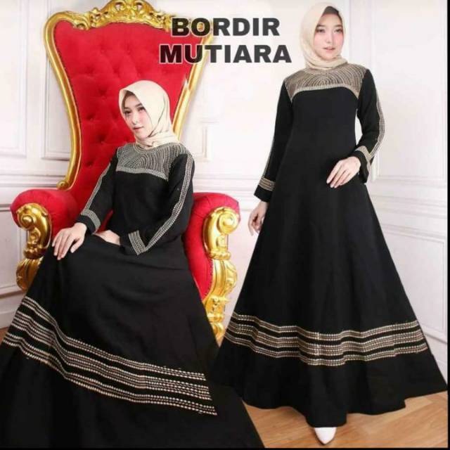 Abaya Bordir Turki Abaya Bordir Mewah Abaya Hitam Murah Abaya Bordir Abaya Hitam Polos Gamis