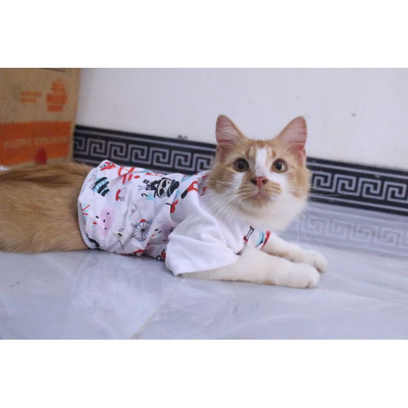 Kaos lengan panjang motif london keren untuk kucing dan anjing / baju kucing murah size S-XL