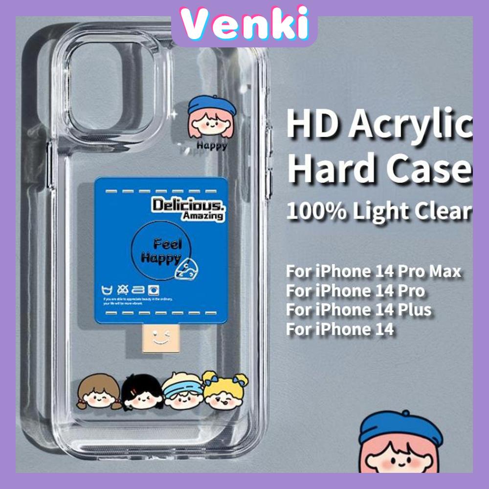 iPhone Case HD Acrylic Hard Case High Clear Metal Button Protection Camera Shockproof Cartoon Cute Compatible with iPhone 14 Pro Max 14 Plus 13 Pro Max 12 Pro Max 11 XR 7Plus