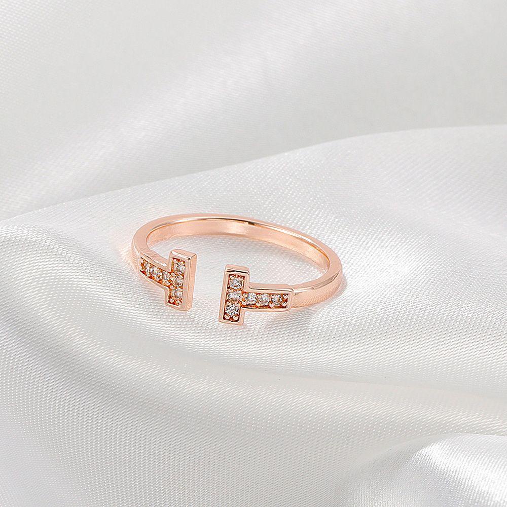[Elegan] Wanita Pembukaan Cincin Trendi Pasangan Elegan Untuk Pria Zirkon Perhiasan Jari Kristal