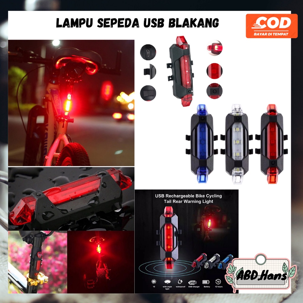 (ABD) Lampu Sepeda BS-216 / lampu sepeda / lampu sepedah / lampu sepeda usb / sepeda / alat sepeda /