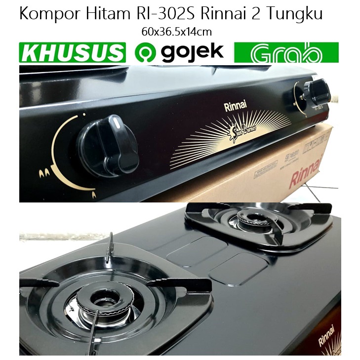 Kompor Hitam RI-302S Rinnai 2 Tungku