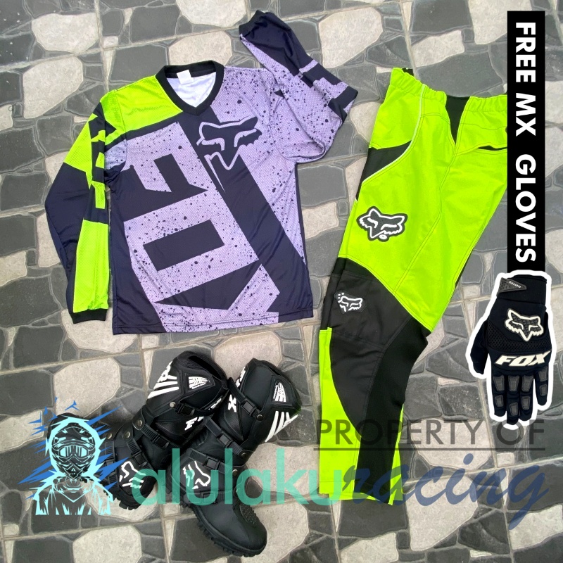 Jersey, Celana, Sarung Tangan &amp; Sepatu SV Fullset MX Trail Motocross - Paket Bundling FOCTSV030401-F41