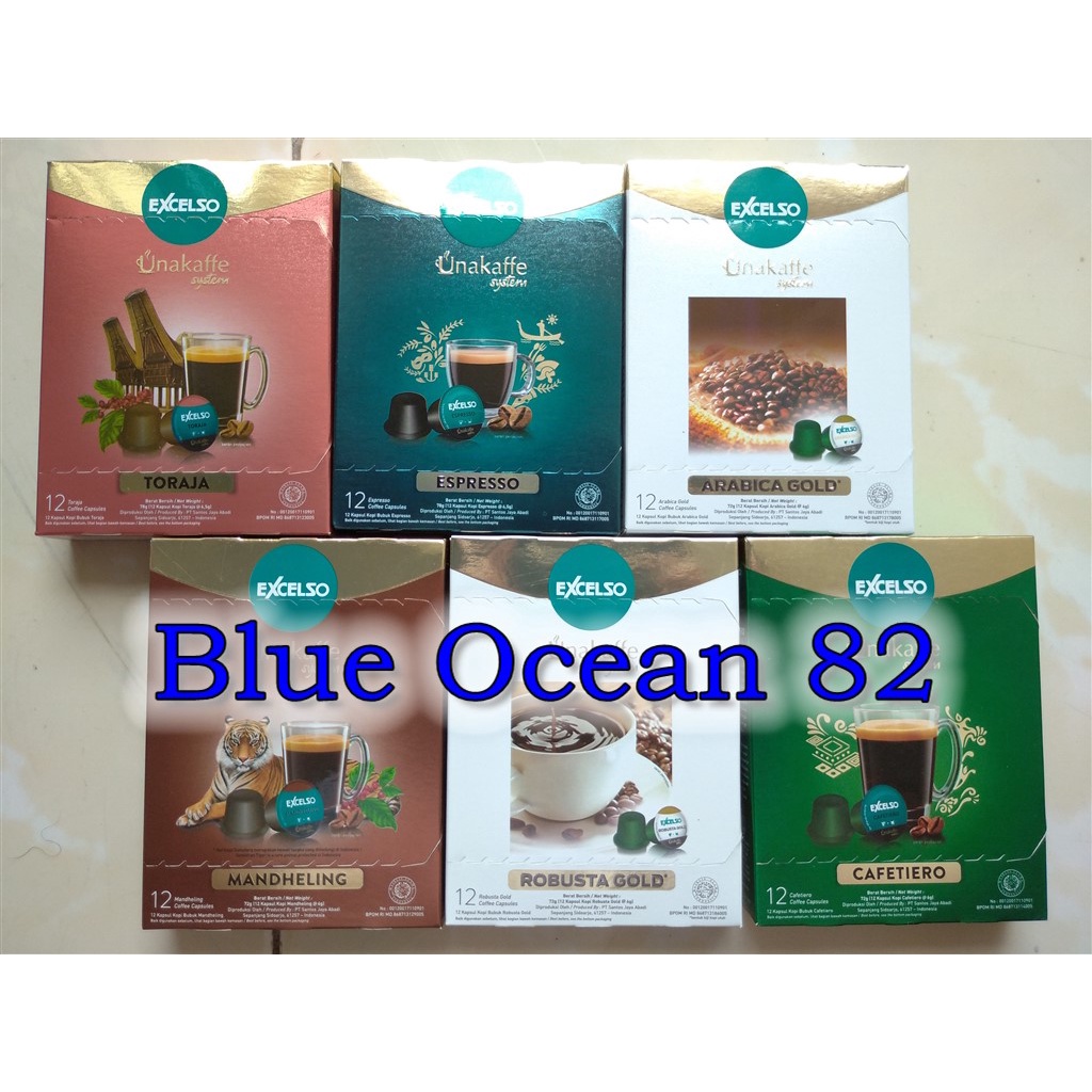 

Paket 6 Pack varian Kopi Kapsul Unakaffe - Excelso Coffee Capsule paketan Unacafe Unakafe Unnakafe