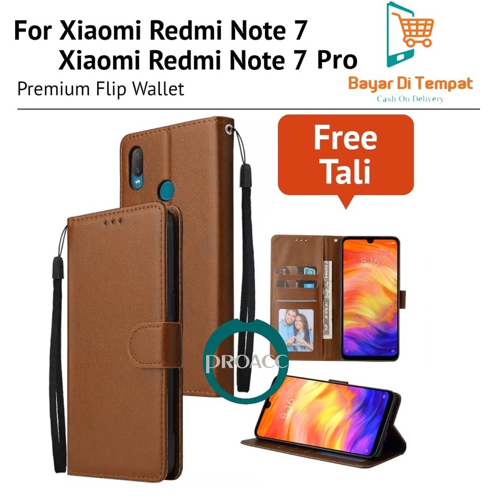 CASE FLIP WALLET for XIAOMI REDMI NOTE 7 / REDMI NOTE 7 PRO Premium FLIP CASE Casing KULIT PELINDUNG