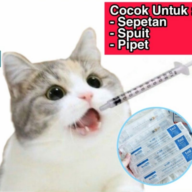 Pipet Spuit Pelontar Obat Kucing Anjing Spet 1cc 3cc Spetan 1 ml 3 ml