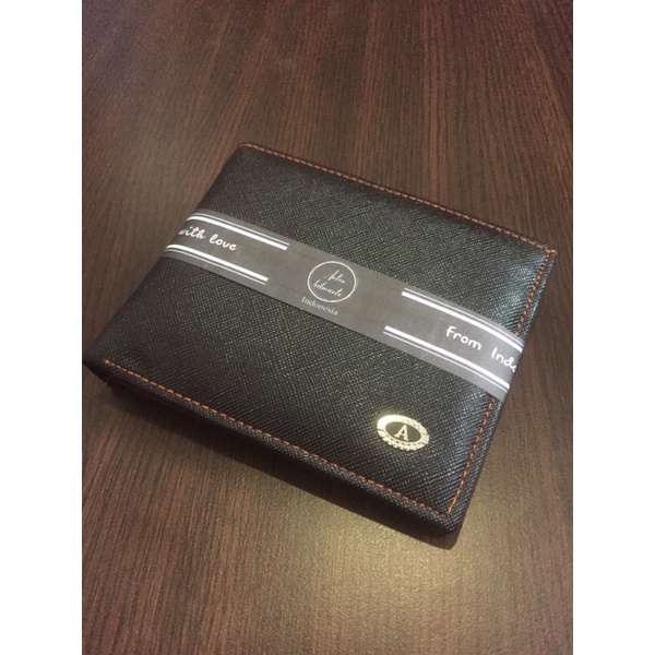 dompet pria model 3 dimensi bahan kulit sintetis lokal pipa #dompet #dompetpria #dompetlokal-Hitam