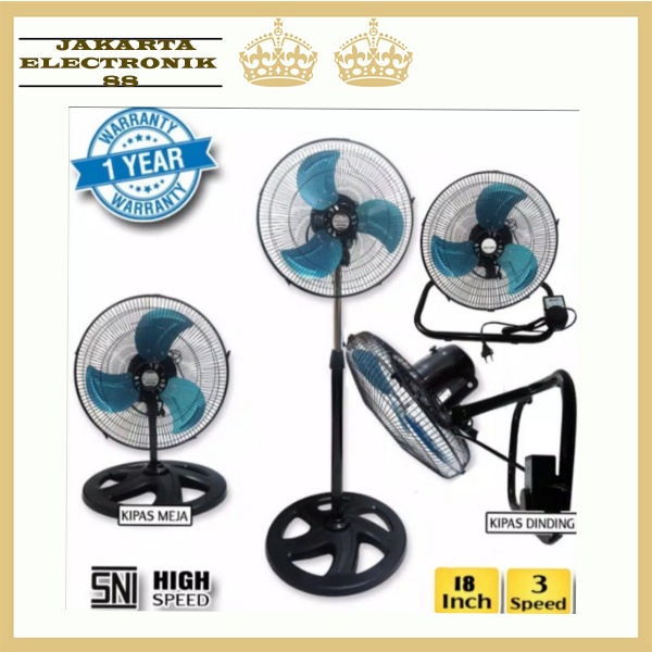 Kipas angin besi 3 in 1 ARASHI City Fan 18 inch/kipas angin besi 18"