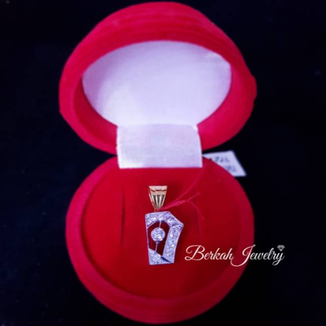 Liontin emas berlian asli natural diamond sertifikat lab