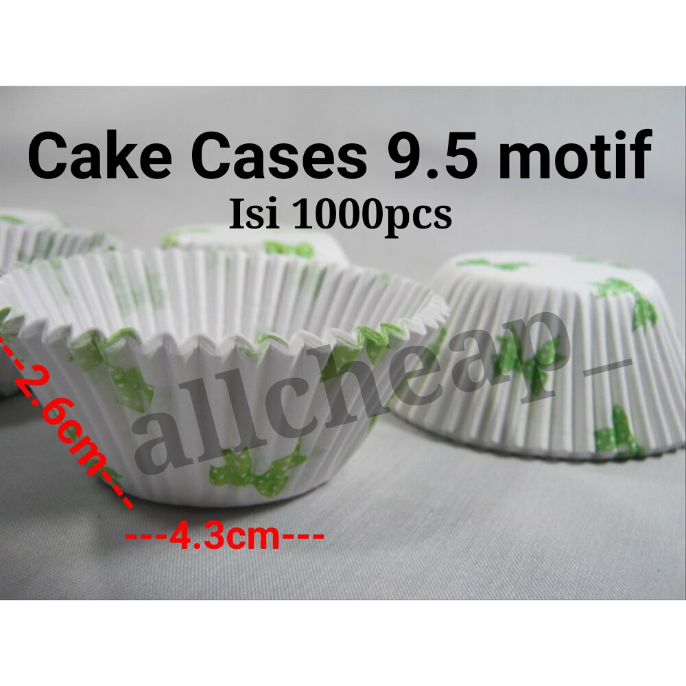 1000pcs CUP CAKE CASES CETAKAN KUE KERING WARNA PAPER KLASSI 9.5 MOTIF