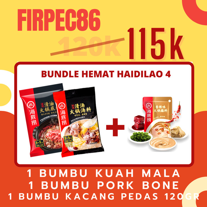 

Ready- Bundle Hemat Haidilao Hotpot Di Rumah 2 - Paket Hemat 3