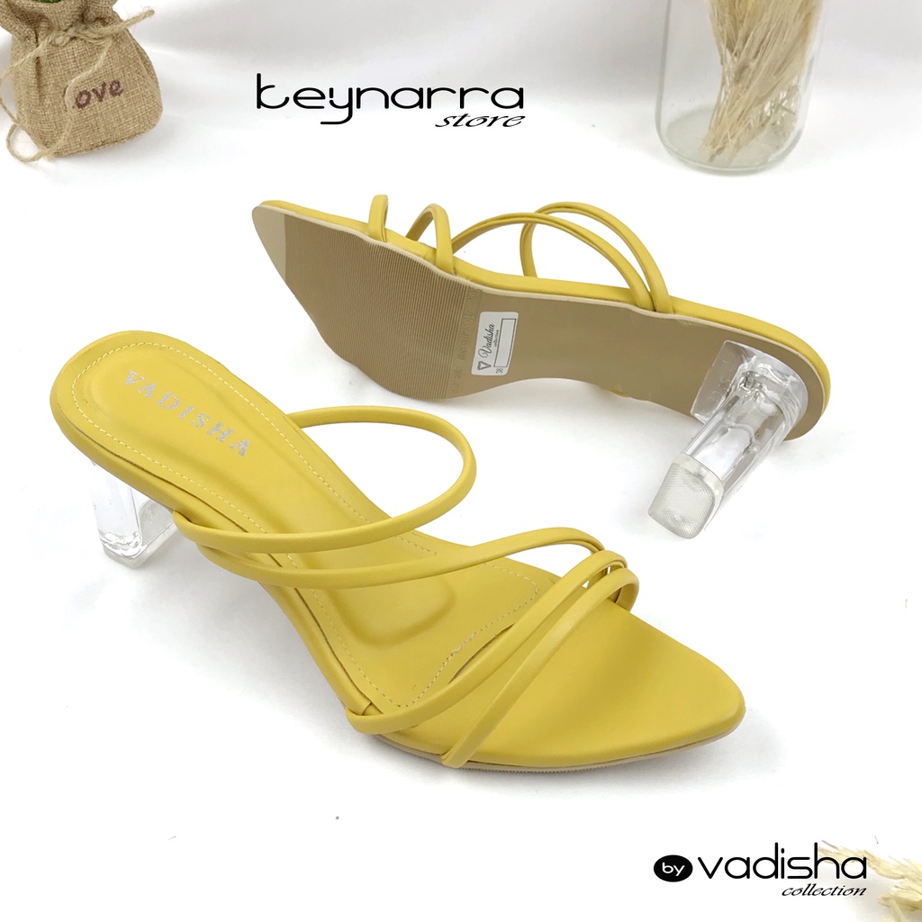 keynarra Best Quality Adeeva Heels Kaca Oval  7 cm Transparan CM 107-kuning