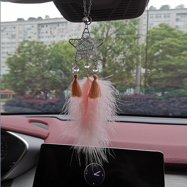 Gantungan spion Gantungan Dream Catcher Handmade Warna Putih untuk Kaca Spion Mobil Dream Catcher Car Pendant | Gantungan Pajangan Kaca Spion Tengah Mobi