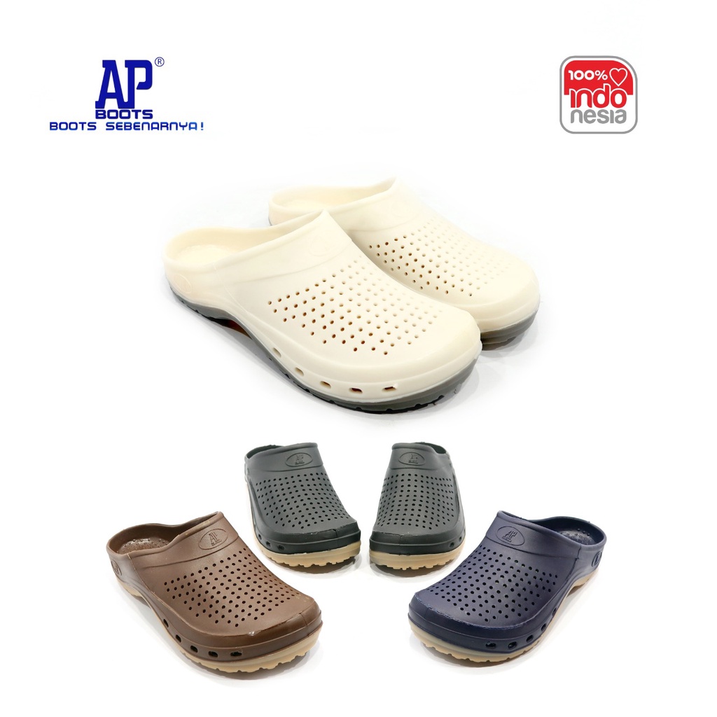 AP CLOGS WARNA 37-42 - SANDAL PRIA CASUAL SANDAL KARET -AP BOOTS