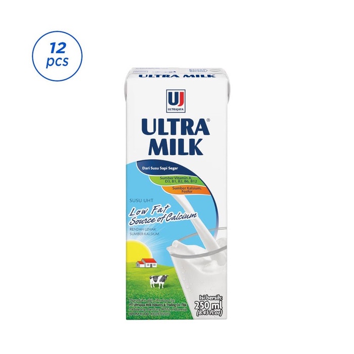 

b2011bb Ultra Milk Susu Uht Low Fat Plain 12X250Ml Xa201As