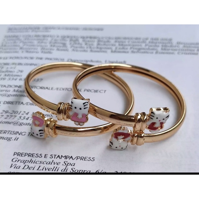 GELANG ANAK PEREMPUAN HELO KIITTY LAPIS EMAS TERMURAH