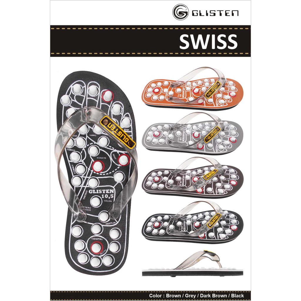 Swiss Jumbo XXL, Big Size, Sandal Kesehatan Pijat Refleksi, size 12 (44-45), 30cm