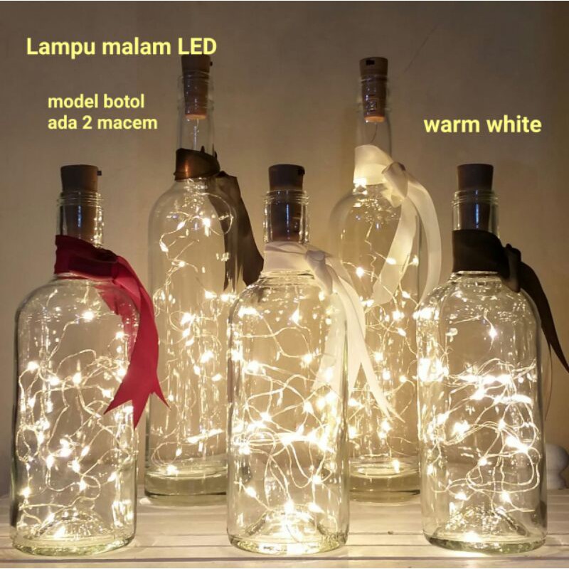 Lampu malam / Lampu hias LED dalam botol kaca keren