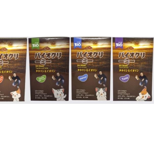 Berkualitas Bio Creamy Treats 15gr x 12 pcs  1 Box/ Snack Kucing / GROSIR Snack Kucing Setara Meo Me