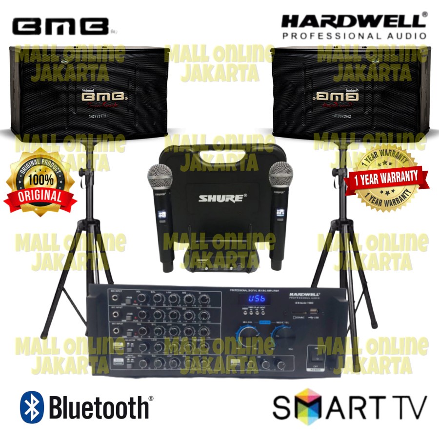 Paket karaoke bmb 12 inch ampli hardwell ultimate 7000 bluetooth sound