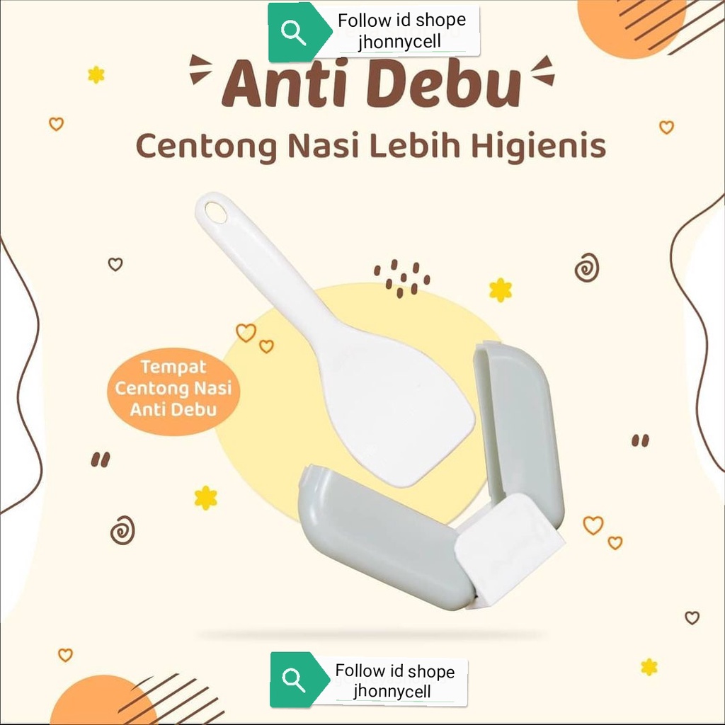 (JC) Sendok Centong Nasi + AUTOMATIC Cover Pelindung Shamoji Rice Spoon Paddle BIRU