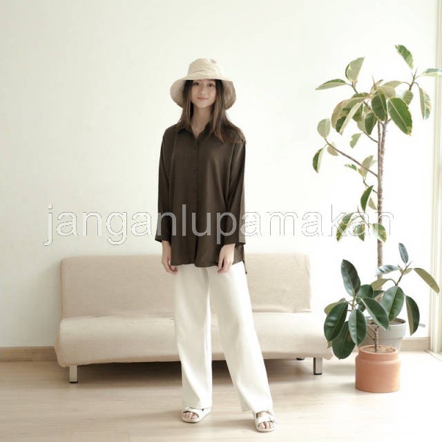 KEMEJA WANITA CASUAL BASIC SHIRT / KEMEJA RAYON KEMEJA SANTAI UNTUK KULIAH