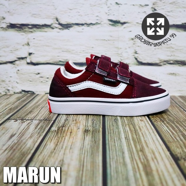 Sepatu Sneakers Sekolah Hitam Anak Perempuan Laki Laki Vans Old Skool Classic Umur 2 3 4 5 6 Tahun