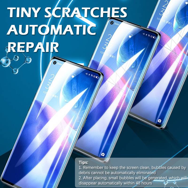 2Pcs Full Cover Hydrogel film for OPPO Reno4 se / Reno4 / Reno4 Pro / Reno5 / Reno5 K / Reno5 Pro / Reno6 / Reno6 Pro / Reno Z / Reno Ace / Reno 2Z / Reno 3Pro / Reno3 / Reno2 / Reno 10X Zoom Screen Protector Blueray not glass