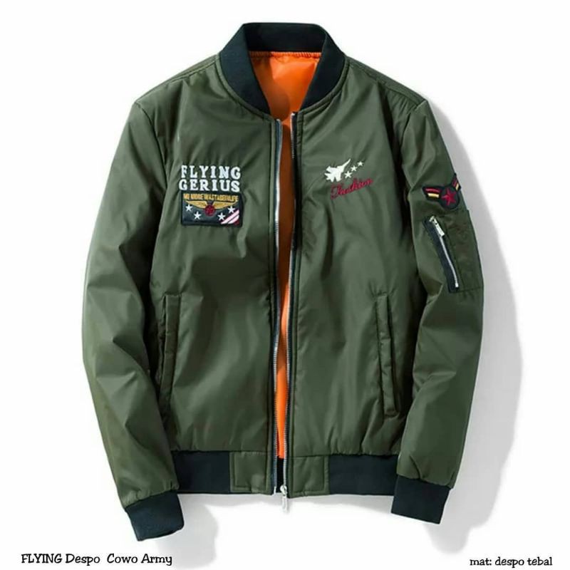 FLAYING Bomber || Jaket Bomber Pria Masa kini II Jaket Pilot outdor Bahan Parasut Despo ( Pria dan Wanita )