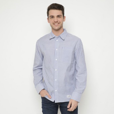 JM Kemeja Pria Yland Overfit Stripe Blue